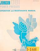 Johnson-Johnson OBI, Power Presses, Operation and Maintenance Manual Year (1969)-16 to 150 Ton-01